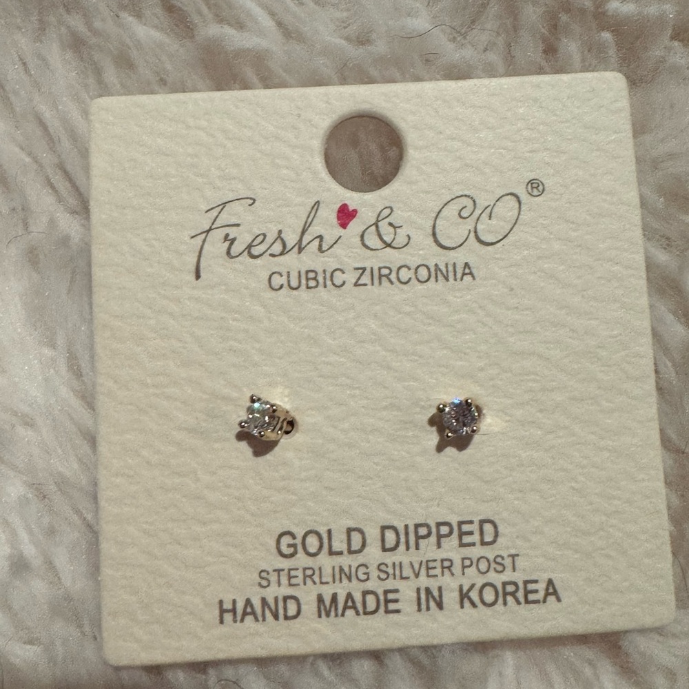 NEW Gold Dipped Stud Earrings